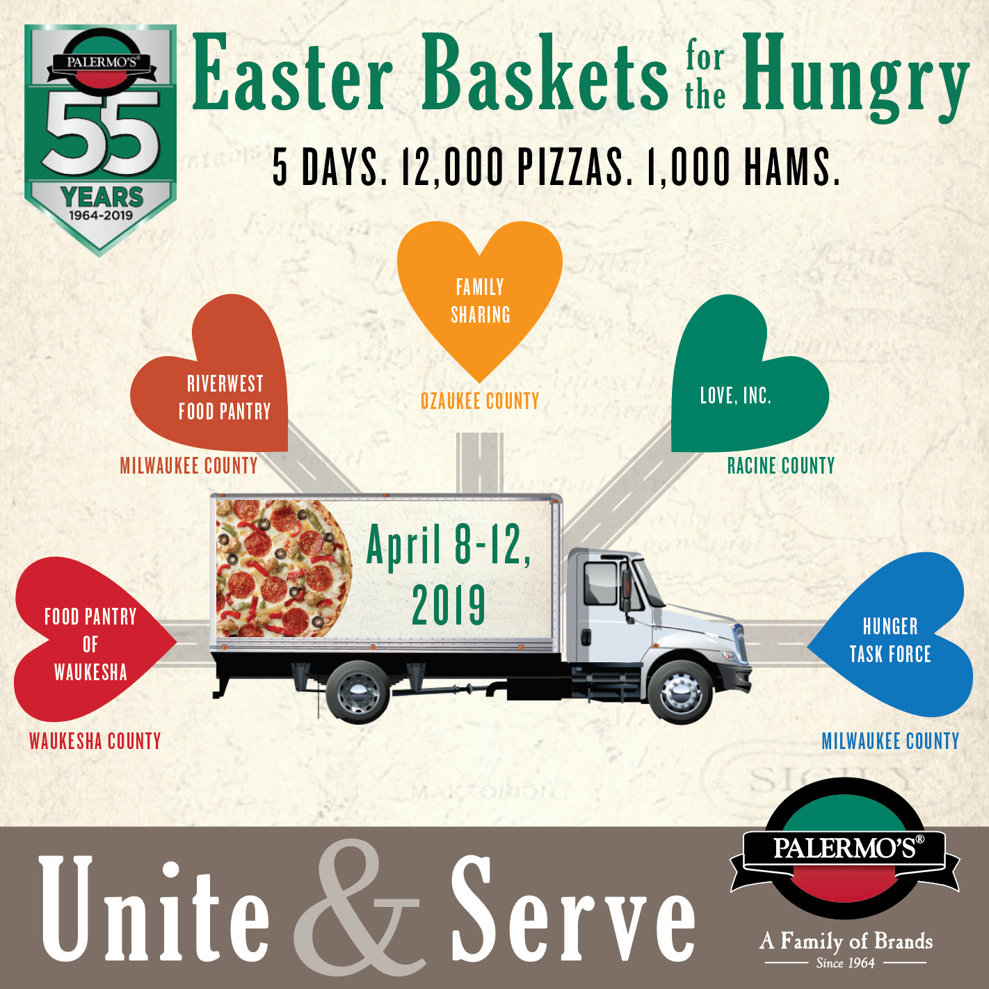 PALERMO’S PIZZA TO HOLD 12TH ANNUAL EASTER BASKETS FOR THE HUNGRY FOOD DISTRIBUTION